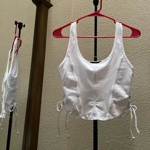 White corset style tank